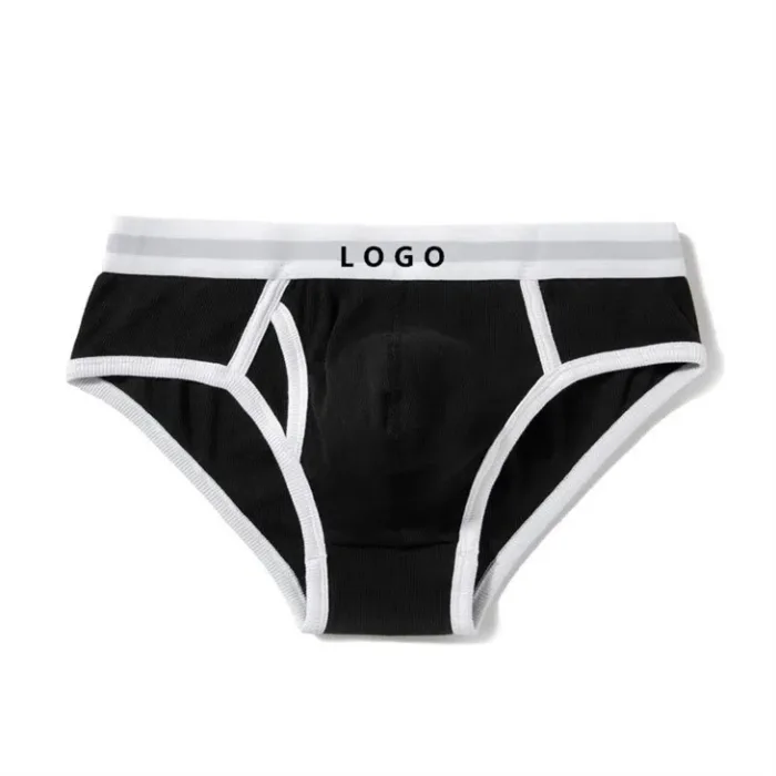 Custom Men's Sexy Ribbed Cotton Fly Pouch Brief Underwear Supplier - Image 4