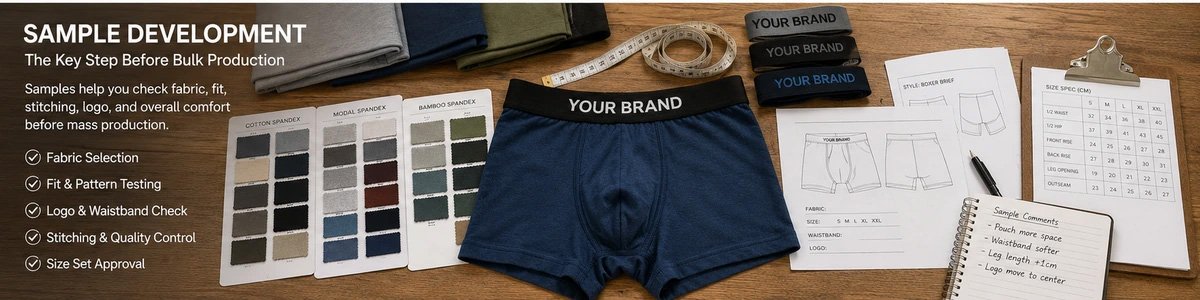 Men’s underwear sample development and fit review