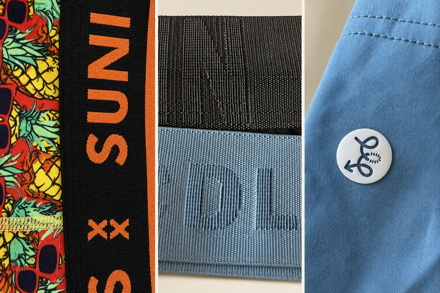 Private label underwear waistband and logo customization